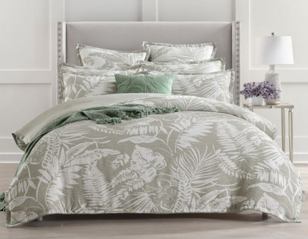 Palm Tree Jacquard Quilt Cover Set