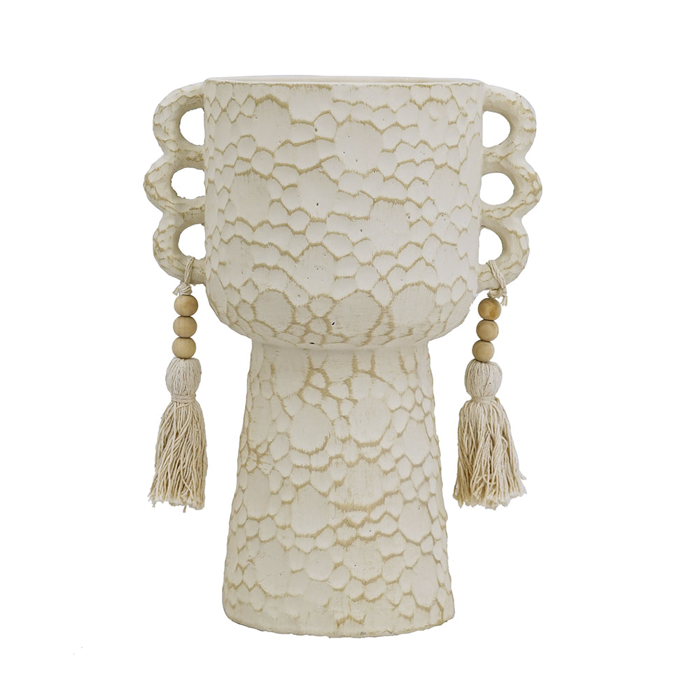 Planter with Hanging Tassels - 27cm