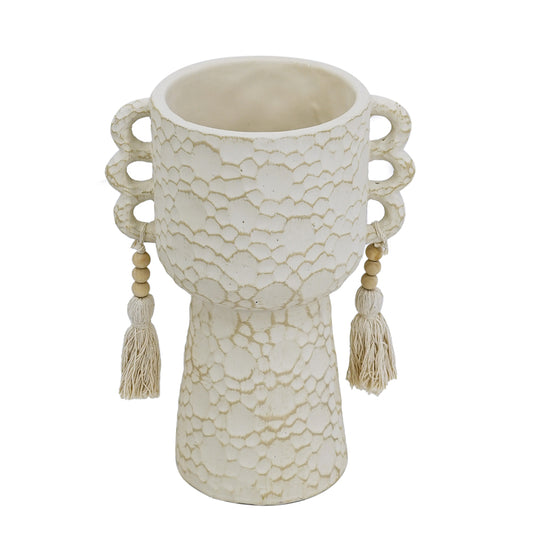 Planter with Hanging Tassels - 27cm