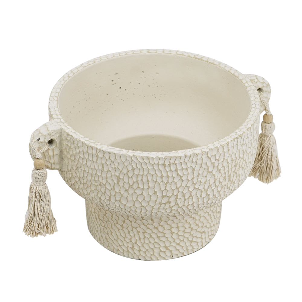 Planter with Hanging Tassels - 12cm