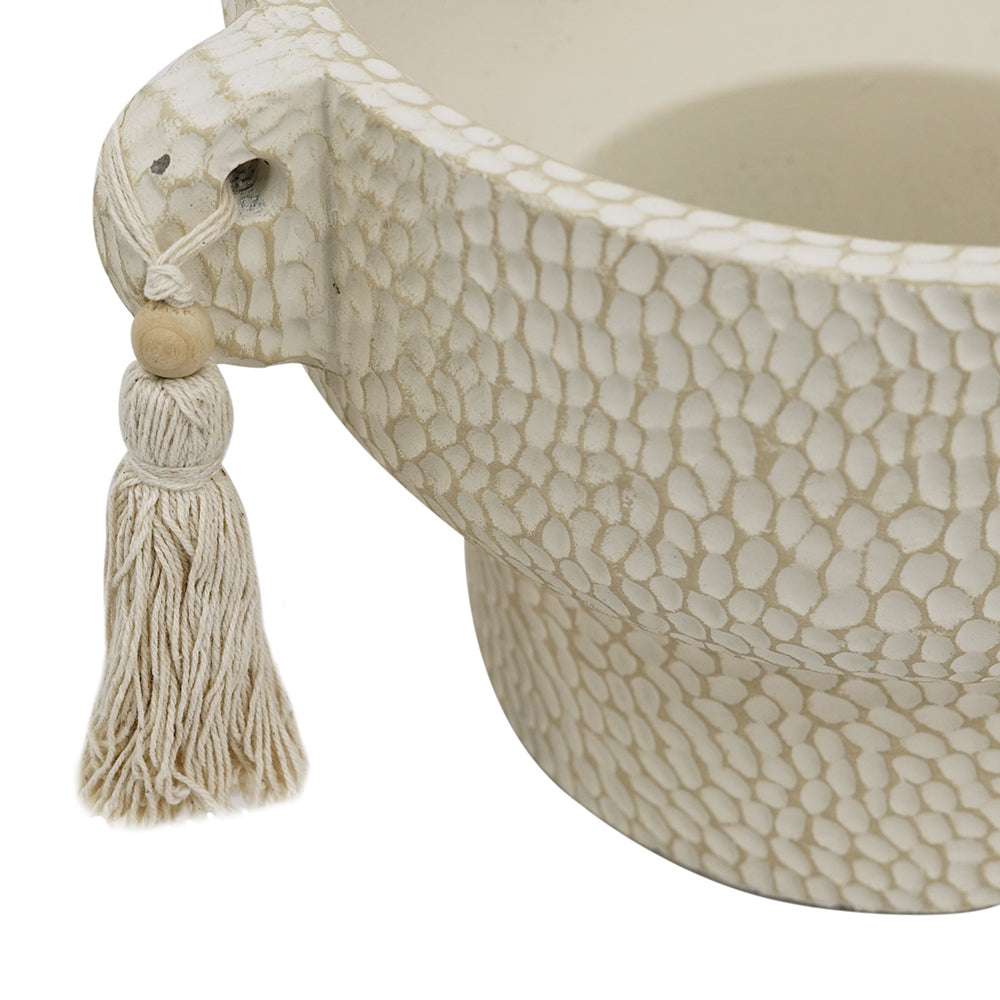 Planter with Hanging Tassels - 12cm