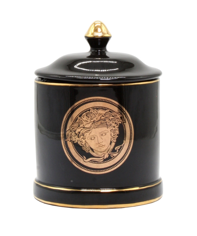 Medusa Black Ceramic Jar