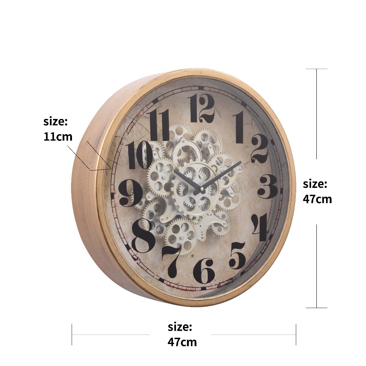 Henri Round Industrial Wall Clock 47cm