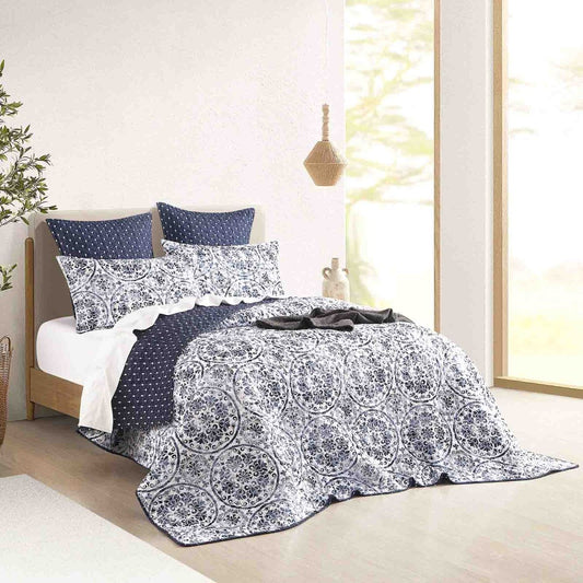 Delos Quilted Reversible Coverlet Set
