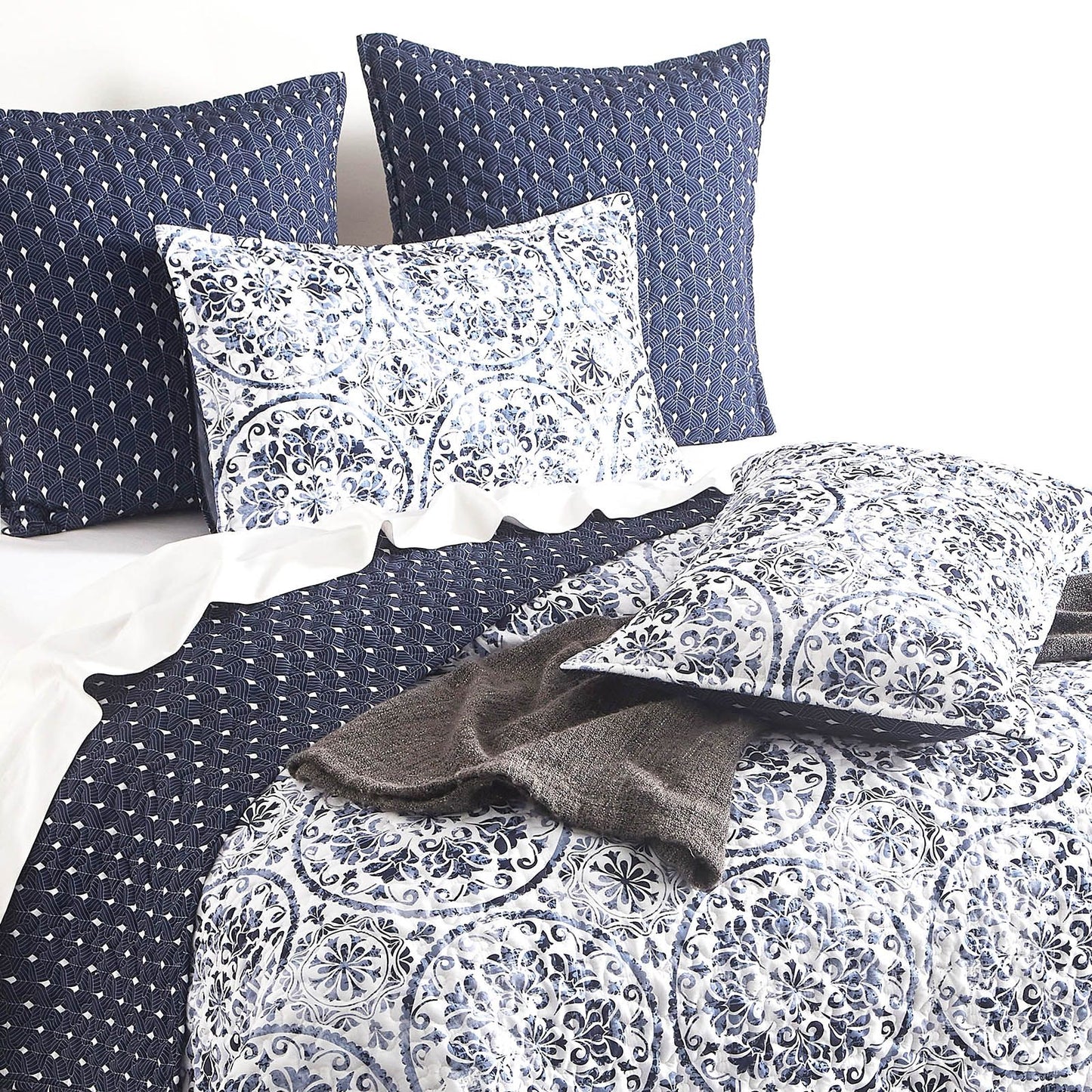 Delos Quilted Reversible Coverlet Set