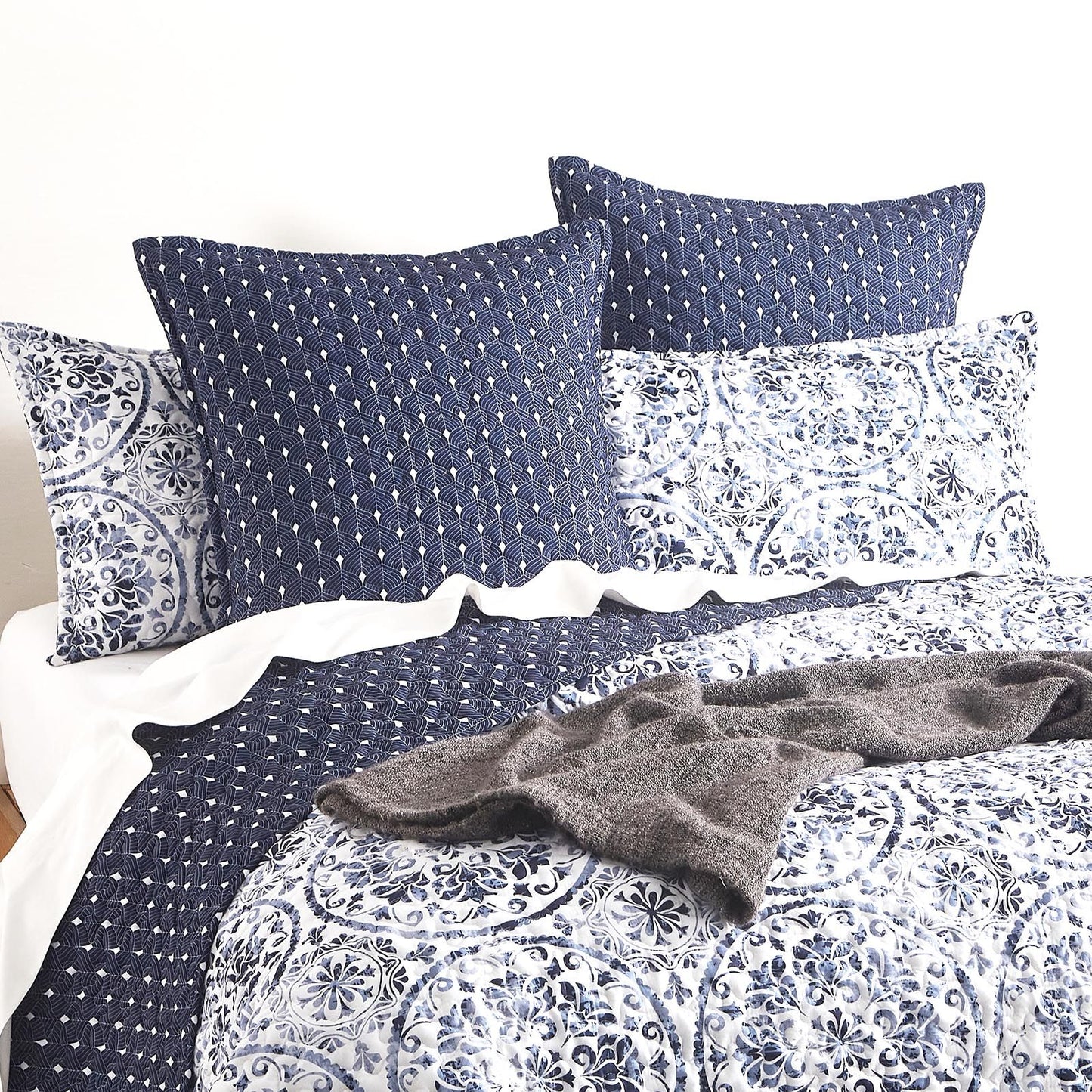Delos Quilted Reversible Coverlet Set