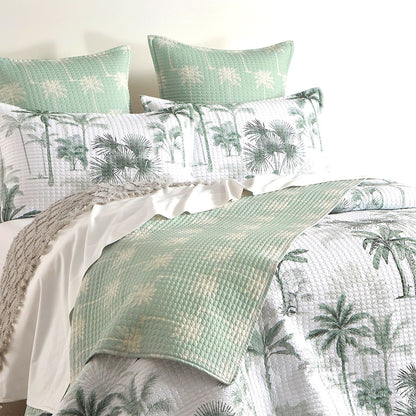 Marbella Palm Quilted Reversible Coverlet Set