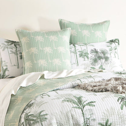 Marbella Palm Quilted Reversible Coverlet Set