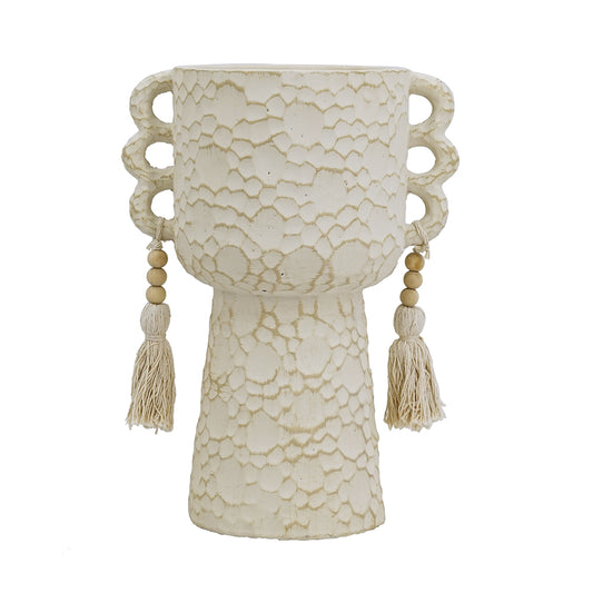 Planter with Hanging Tassels - 27cm