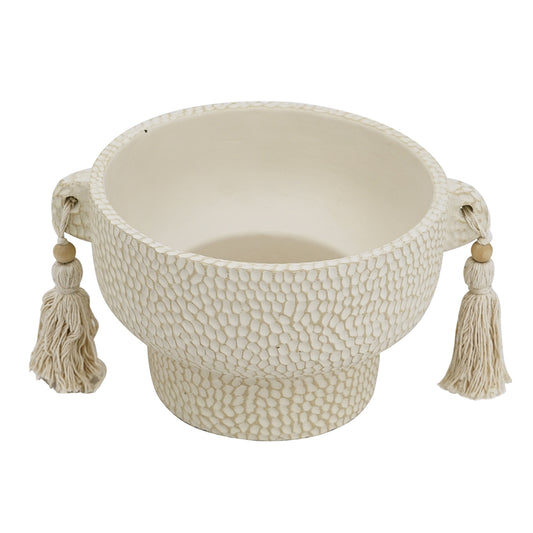 Planter with Hanging Tassels - 15cm