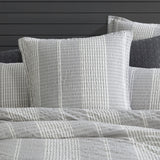 L&MASON PLATINUM HURLEY CHARCOAL QUILT COVER SET