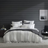 L&MASON PLATINUM HURLEY CHARCOAL QUILT COVER SET