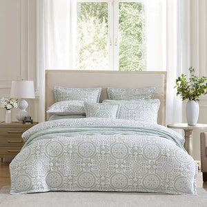 PRIVATE COLLECTION MAYFAIR SAGE QUILT COVER SET