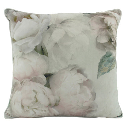 White Peony Velvet 50cm Cushion
