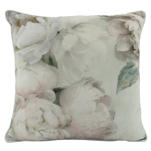 White Peony Velvet 50cm Cushion