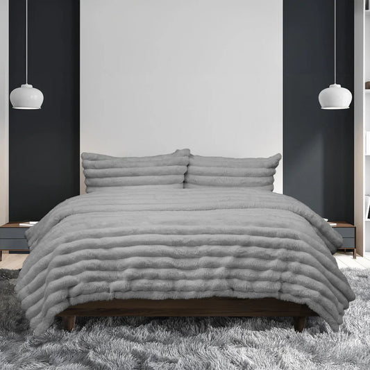 JAX Chunky Faux Fur Quilt Cover Set