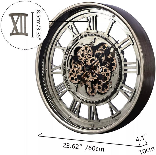 Round Industrial Wall Clock 60cm