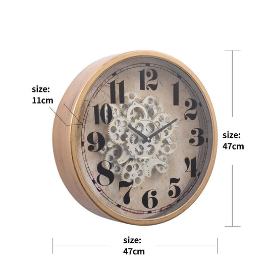 Henri Round Industrial Wall Clock 47cm