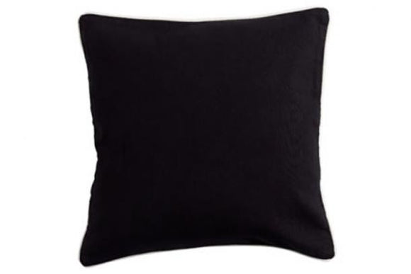 Black With White Piping Square Cushion