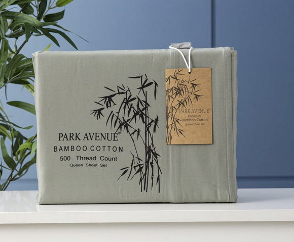 500TC Natural Bamboo Cotton Jade Sheet Set